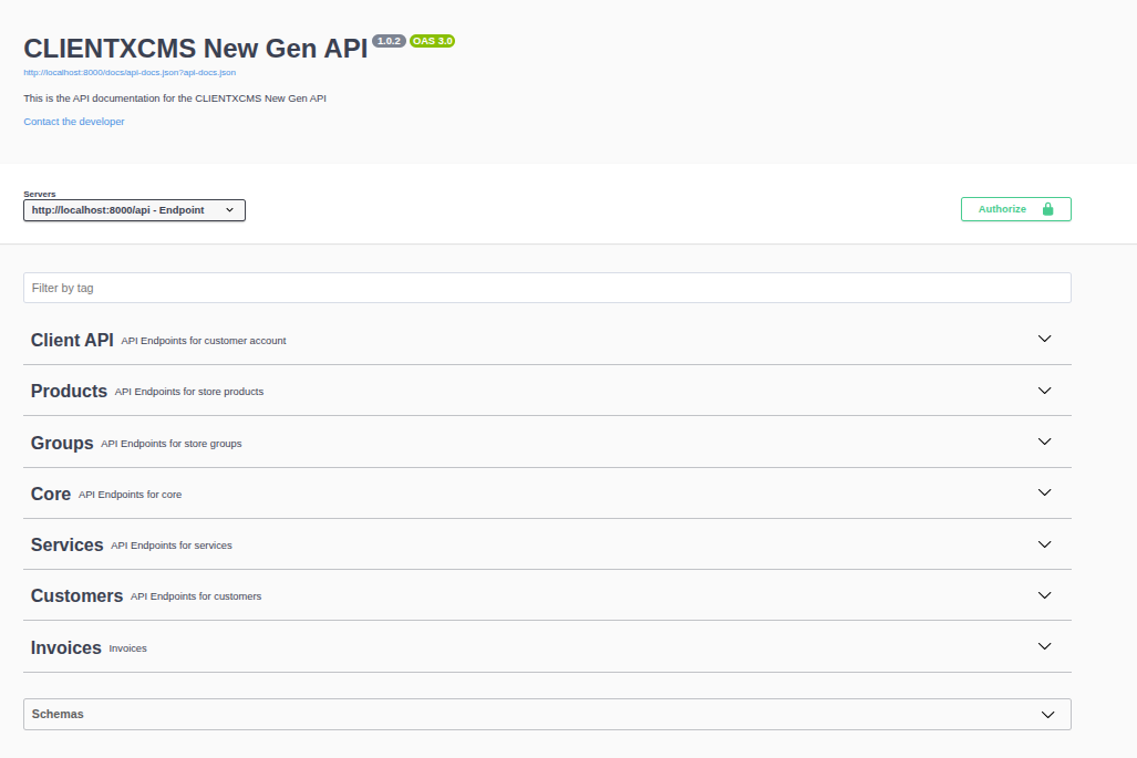 Page Swagger OpenAPI