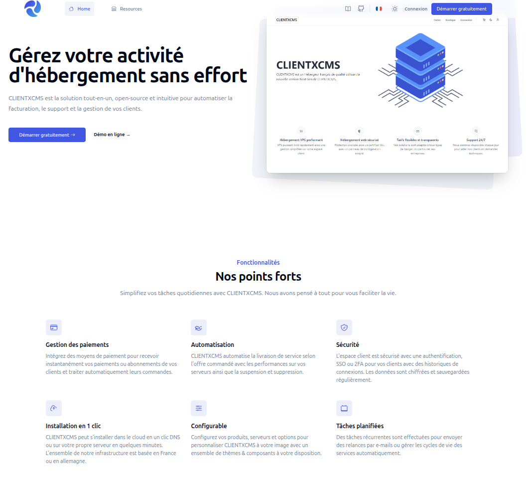 Site internet CLIENTXCMS
